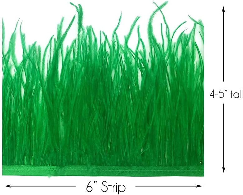 1 Yard - Kelly Green Ostrich Fringe Trim Wholesale Feather (Bulk)