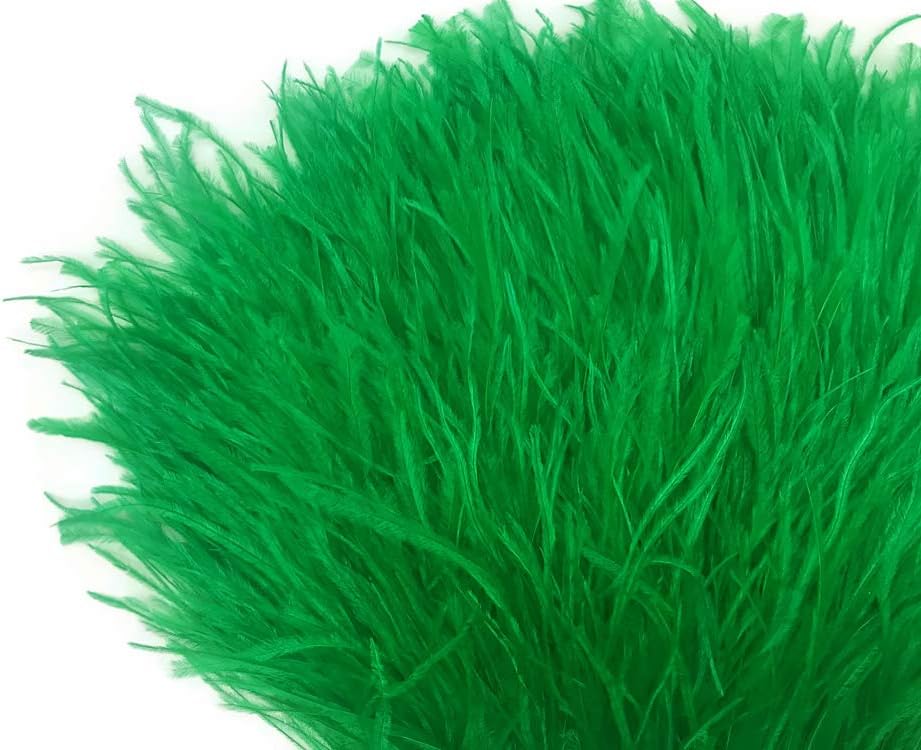 6 Inch Strip - Kelly Green Ostrich Fringe Trim Feather