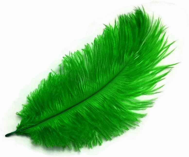 100 Pieces - 8-10" Kelly Green Ostrich Dyed Drab Body Wholesale Feathers (Bulk)