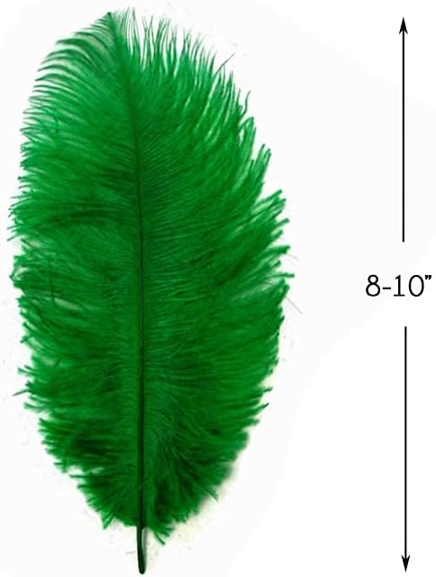 100 Pieces - 8-10" Kelly Green Ostrich Dyed Drab Body Wholesale Feathers (Bulk)