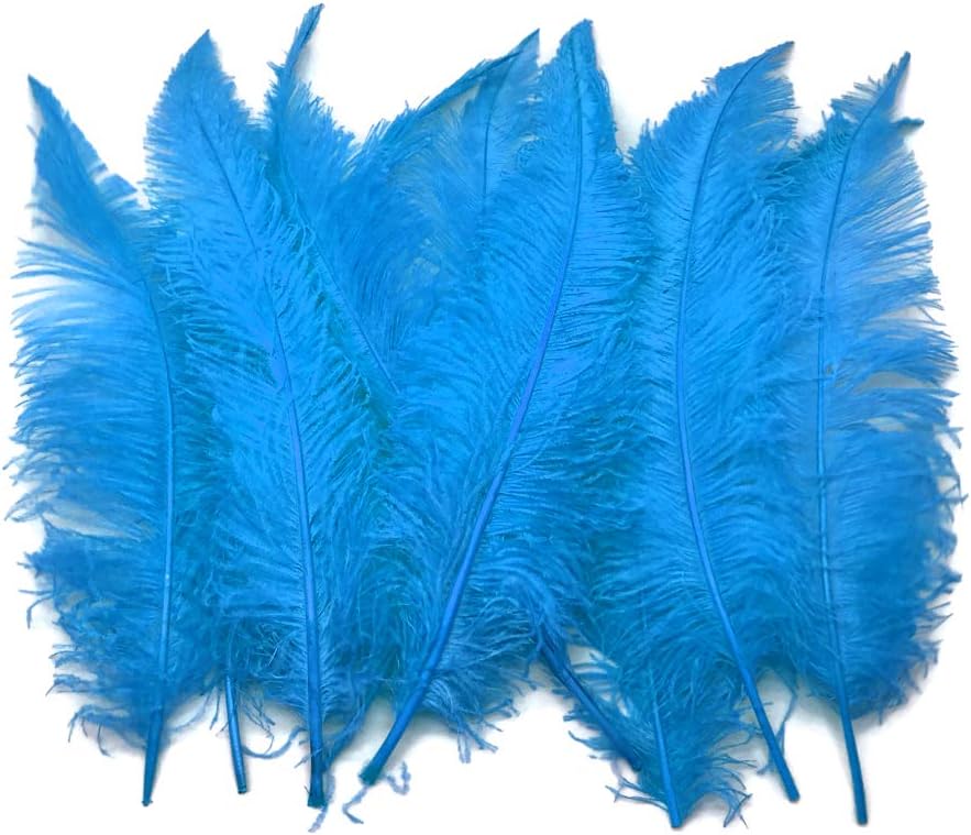 1/2 Lb - Turquoise Blue Large Ostrich Spads Wholesale Feathers 20-28" (Bulk)