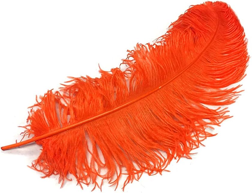 1/2 Lb. - 25-29" Orange Large Ostrich Wing Plume Wholesale Feathers (Bulk)