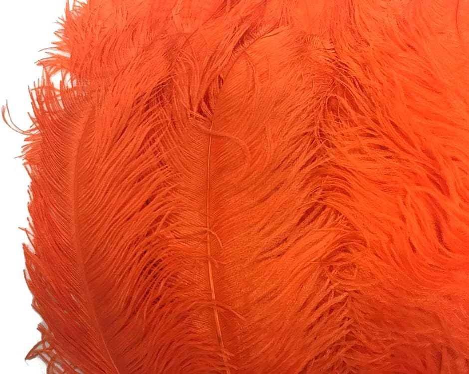 1/2 Lb. - 25-29" Orange Large Ostrich Wing Plume Wholesale Feathers (Bulk)