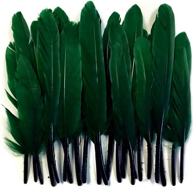 1/4 Lb. - Hunter Green Dyed Duck Cochettes Loose Wing Quill Wholesale Feather (Bulk)