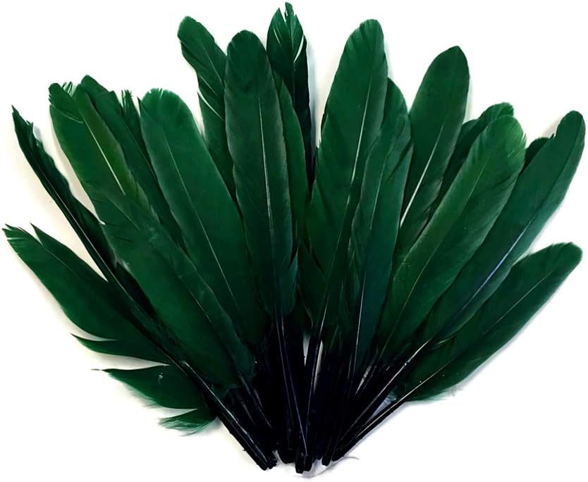 1 Pack - Hunter Green Dyed Duck Cochettes Loose Wing Quill Feather 0.30 Oz.