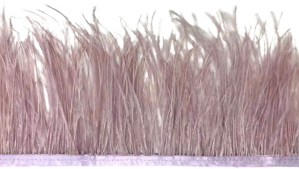 1 Yard - Taupe Ostrich Fringe Trim Wholesale Feather (Bulk)