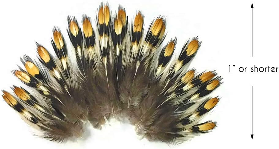 10 Pieces - Mini Natural Gold Jungle Cock Eye Loose Feather
