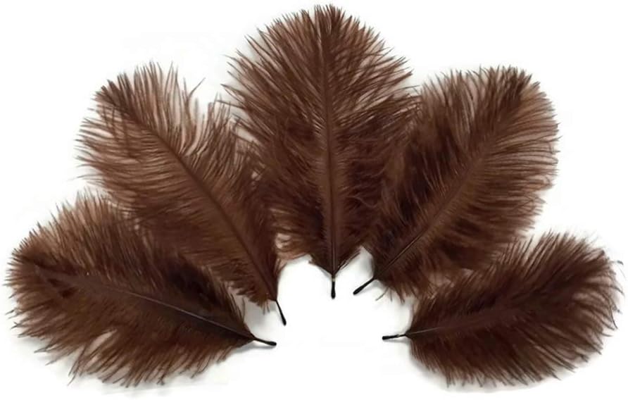 Wholesale Pack - Brown Ostrich Small Confetti Feathers (Bulk)