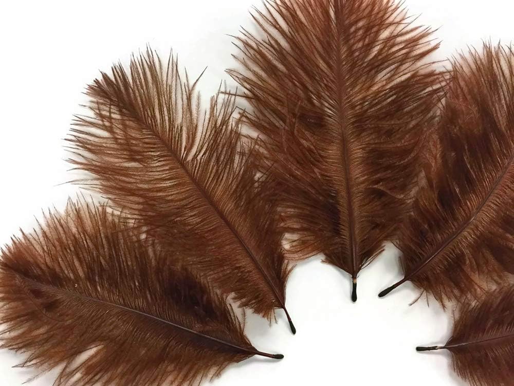 Wholesale Pack - Brown Ostrich Small Confetti Feathers (Bulk)