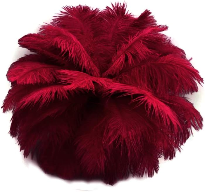 100 Pieces - 8-10" Burgundy Ostrich Dyed Drab Body Wholesale Feathers (Bulk)