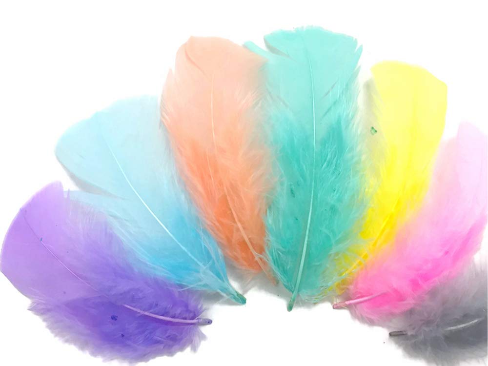 1 Pack - Light Blue Dyed Turkey T-Base triangle Body Plumage Feathers 0.50 Oz.