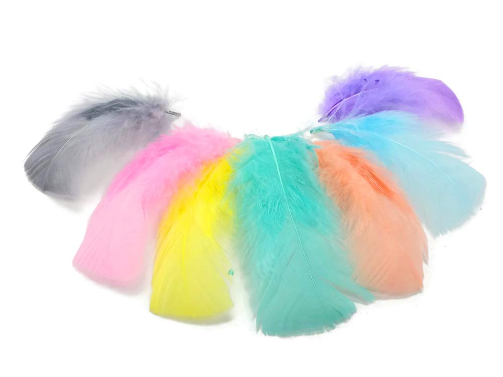 1 Pack - Light Blue Dyed Turkey T-Base triangle Body Plumage Feathers 0.50 Oz.