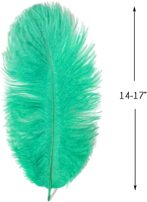 10 Pieces - 19-24" Aqua Green Ostrich Dyed Drabs Body Feathers