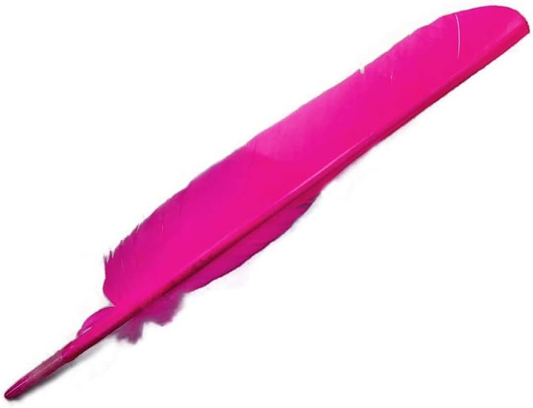 6 Pieces - Hot Pink Turkey Pointers Primary Wing Quill Large Feathers
