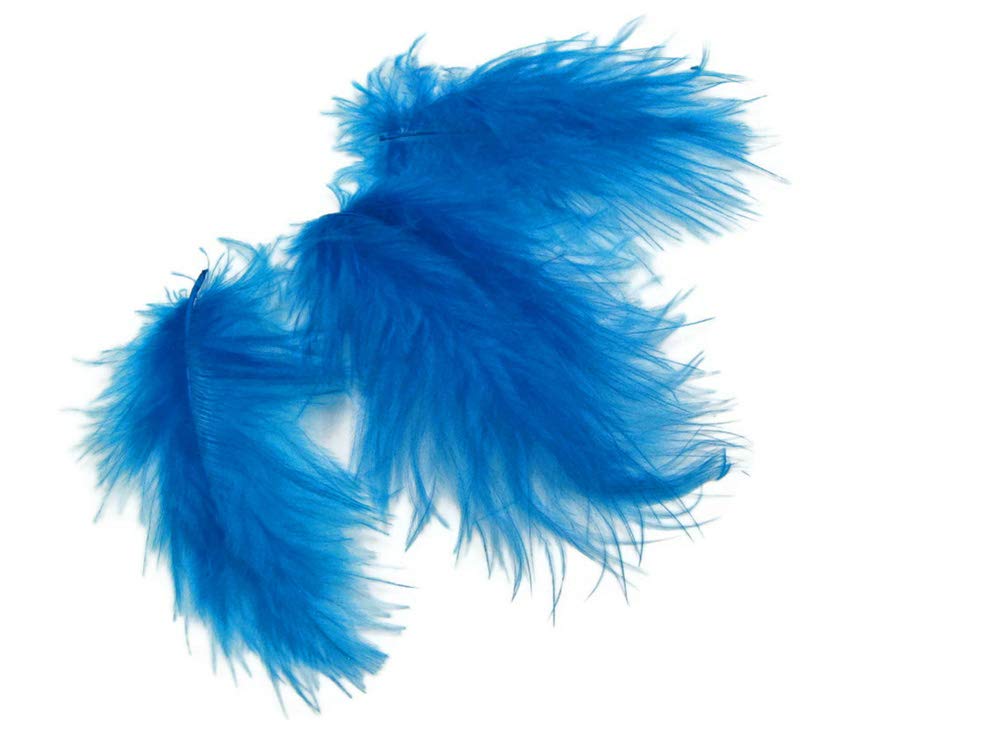 1/4 Lb - Turquoise Blue Turkey Marabou Short Down Fluffy Loose Wholesale Feathers (Bulk)