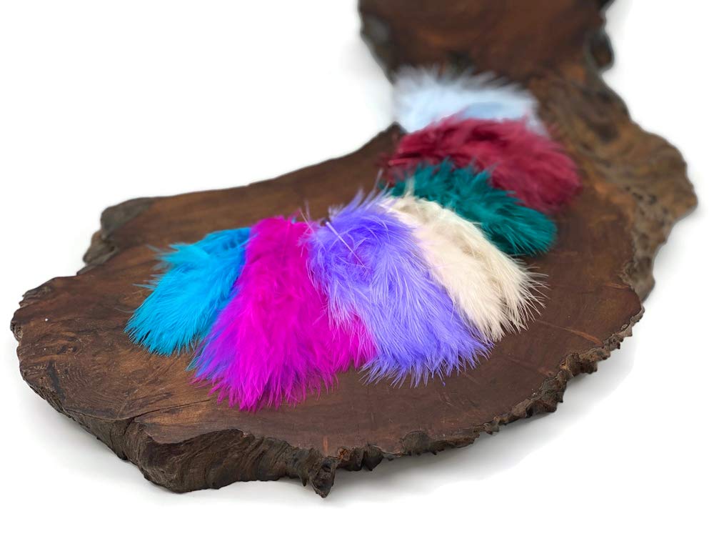 1/4 Lb - Turquoise Blue Turkey Marabou Short Down Fluffy Loose Wholesale Feathers (Bulk)