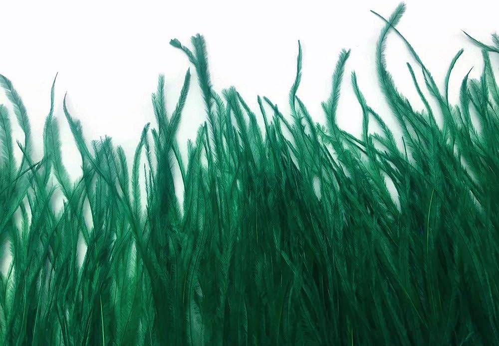 6 Inch Strip - Hunter Green Ostrich Fringe Trim Feather