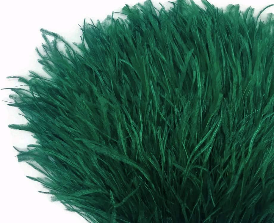6 Inch Strip - Hunter Green Ostrich Fringe Trim Feather