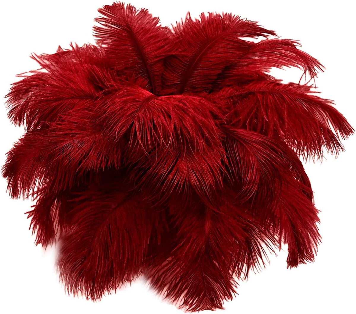 100 Pieces - 8-10" Red Ostrich Dyed Drab Body Wholesale Feathers (Bulk)