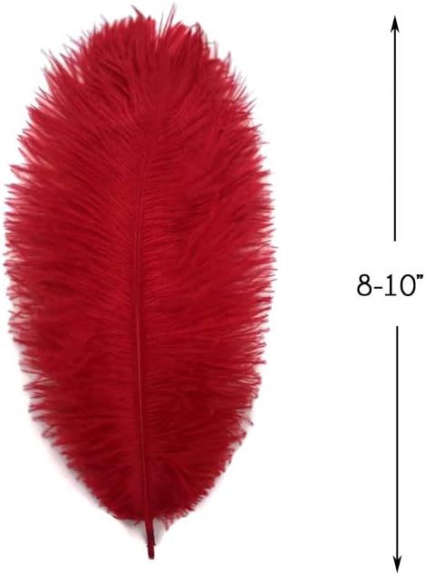 100 Pieces - 8-10" Red Ostrich Dyed Drab Body Wholesale Feathers (Bulk)