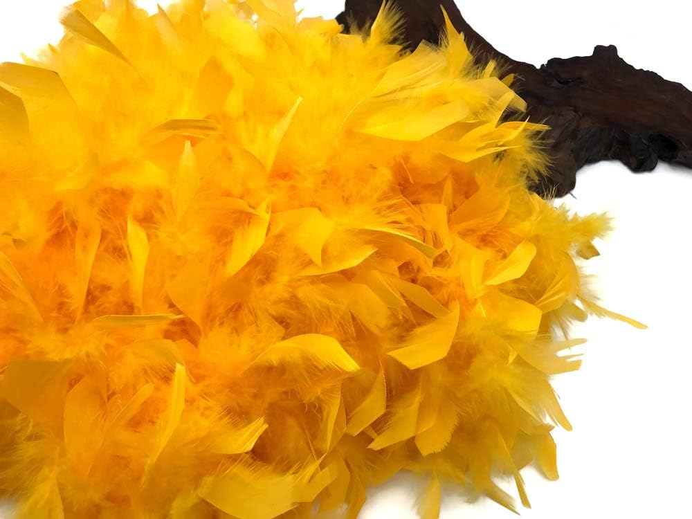 2 Yards - Golden Yellow Heavy Weight Chandelle Feather Boa | 80 Gram