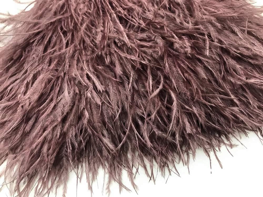 1 Yard - Mocha Ostrich Fringe Trim Wholesale Feather (Bulk)