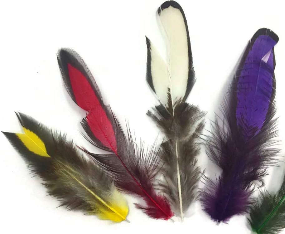 1 Pack - Imperfect Colorful Mix Laced Hen Rooster Cape Saddle Feather 0.05 Oz.