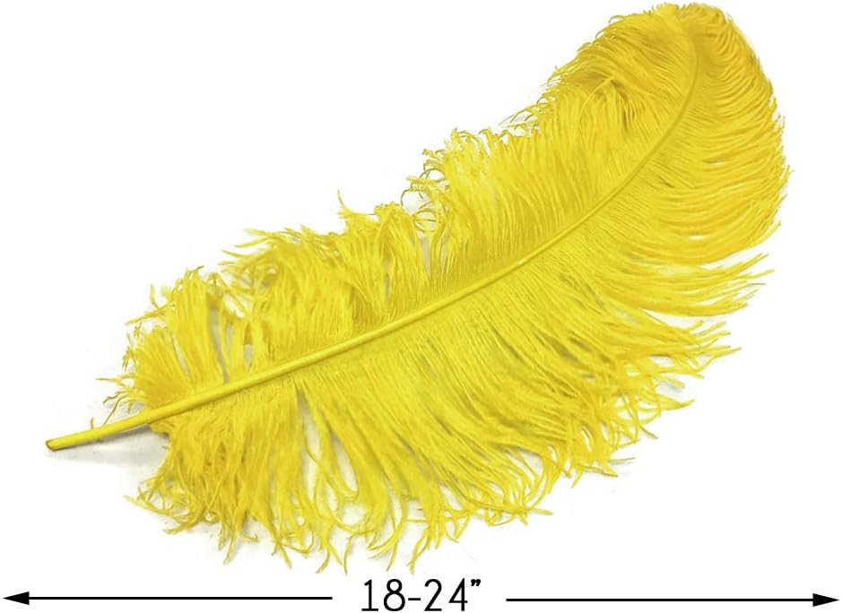 1/2 Lb. - 18-24" Yellow Large Ostrich Wing Plume Wholesale Feathers (Bulk)