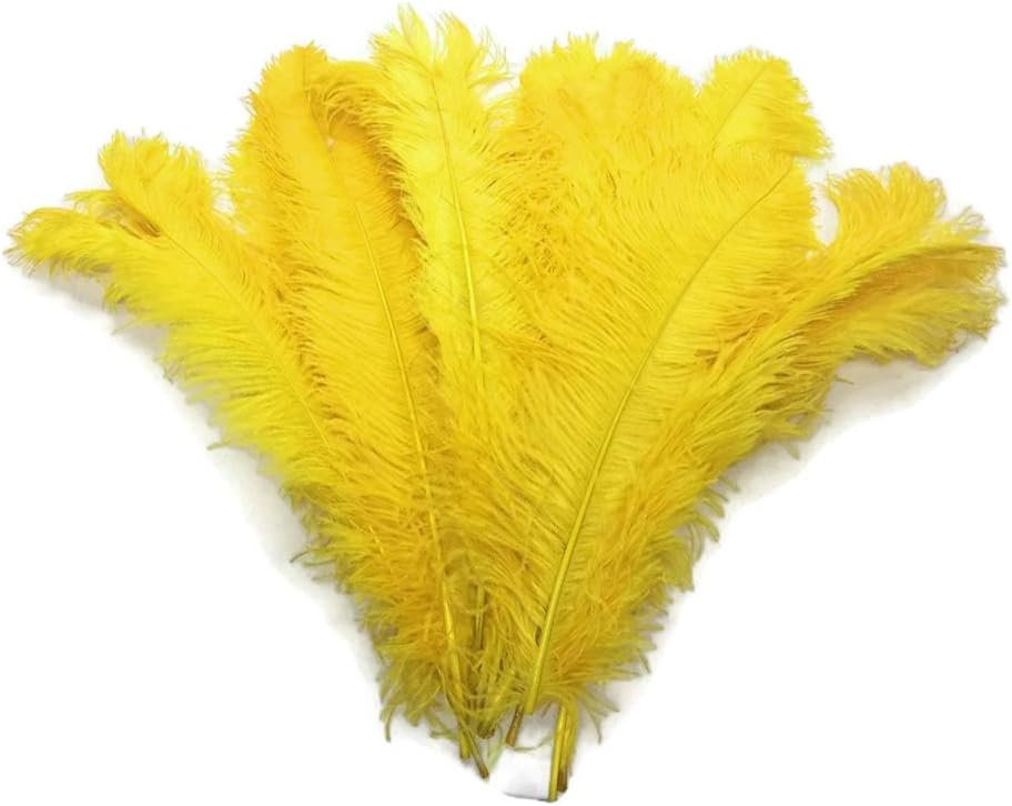 1/2 Lb. - 18-24" Yellow Large Ostrich Wing Plume Wholesale Feathers (Bulk)