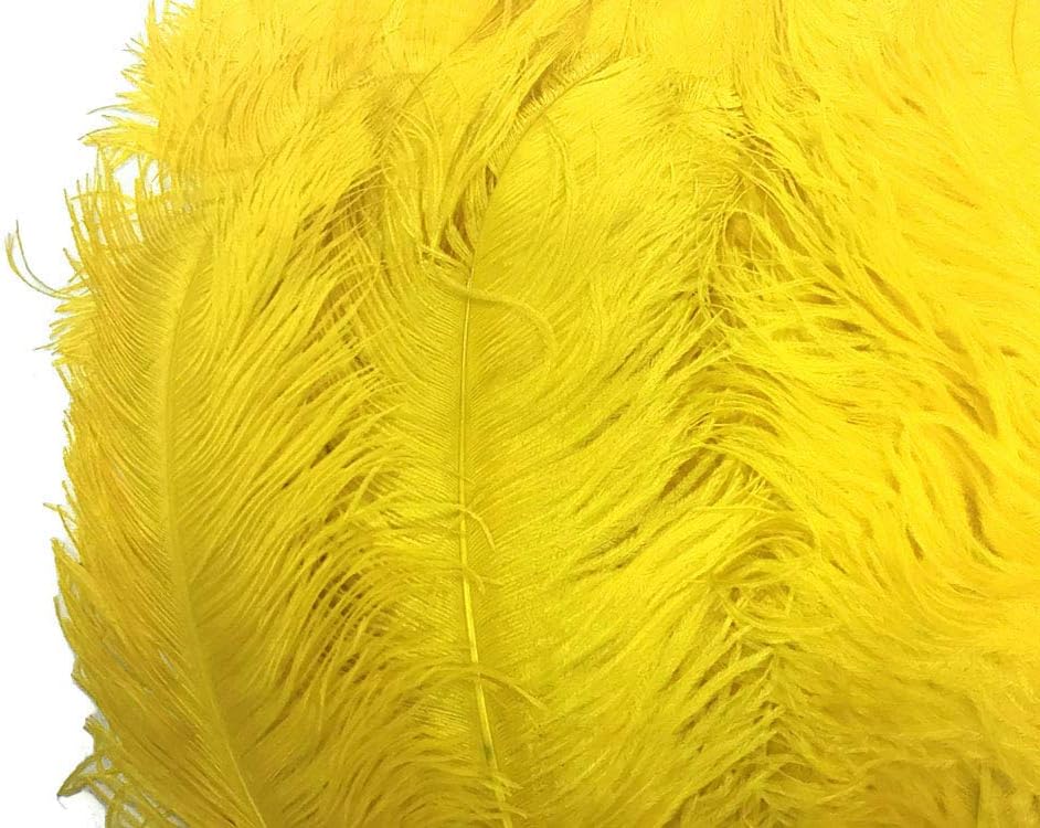 1/2 Lb. - 18-24" Yellow Large Ostrich Wing Plume Wholesale Feathers (Bulk)