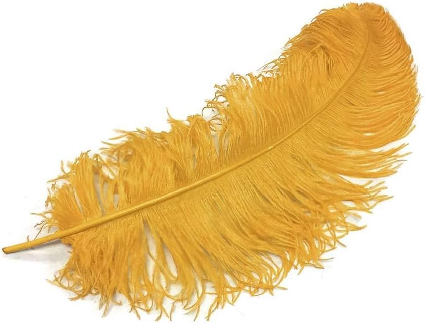 1/2 Lb. - 25-29" Golden Yellow Large Ostrich Wing Plume Wholesale Feathers (Bulk)