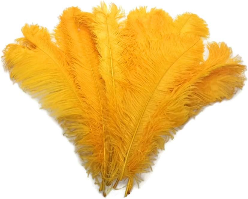 1/2 Lb. - 18-24" Golden Yellow Large Ostrich Wing Plume Wholesale Feathers (Bulk)