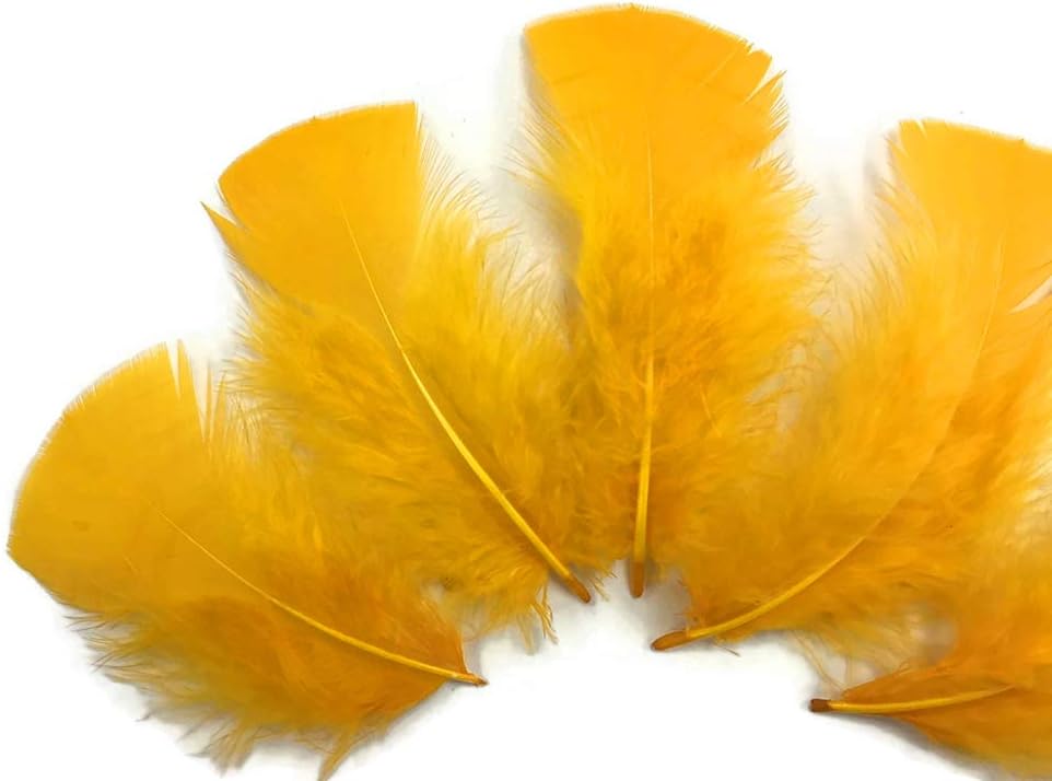 1 Pack - Golden Yellow Turkey T-Base Plumage Feathers 0.50 Oz.