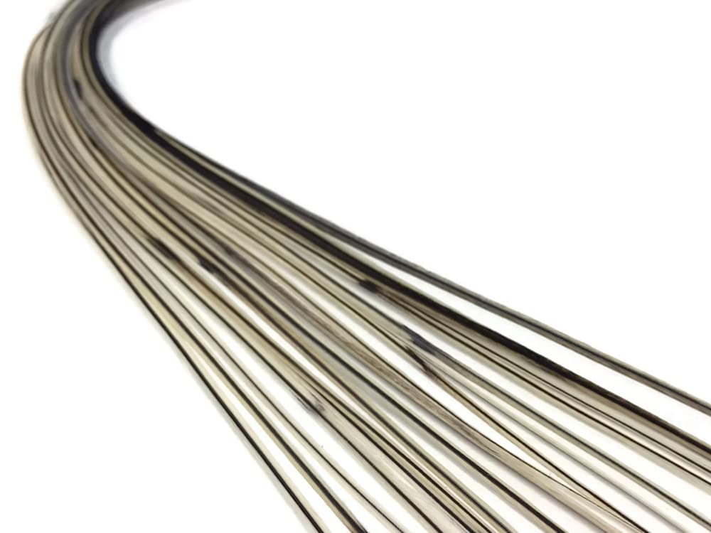 6 Pieces - Silver Badger Thick Long Rooster Hair Extension Feathers