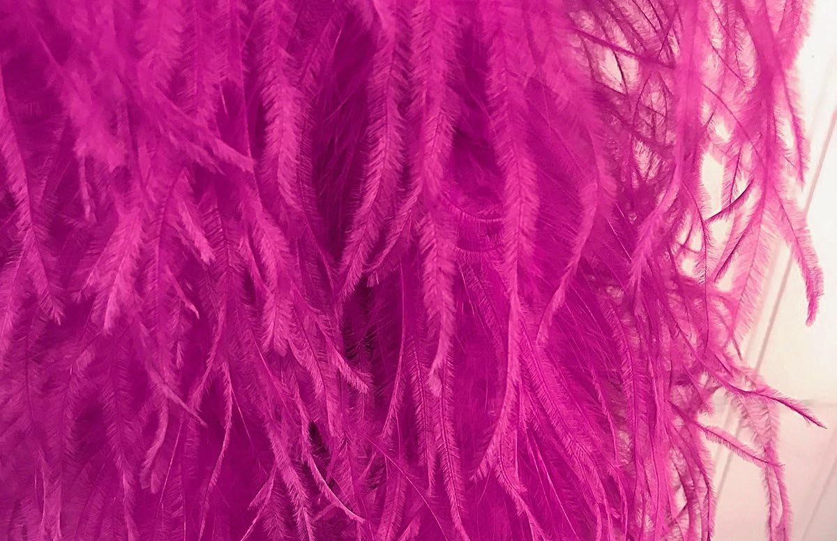 2 Yards - Hot Pink 3 Ply Ostrich Medium Weight Fluffy Feather Boa