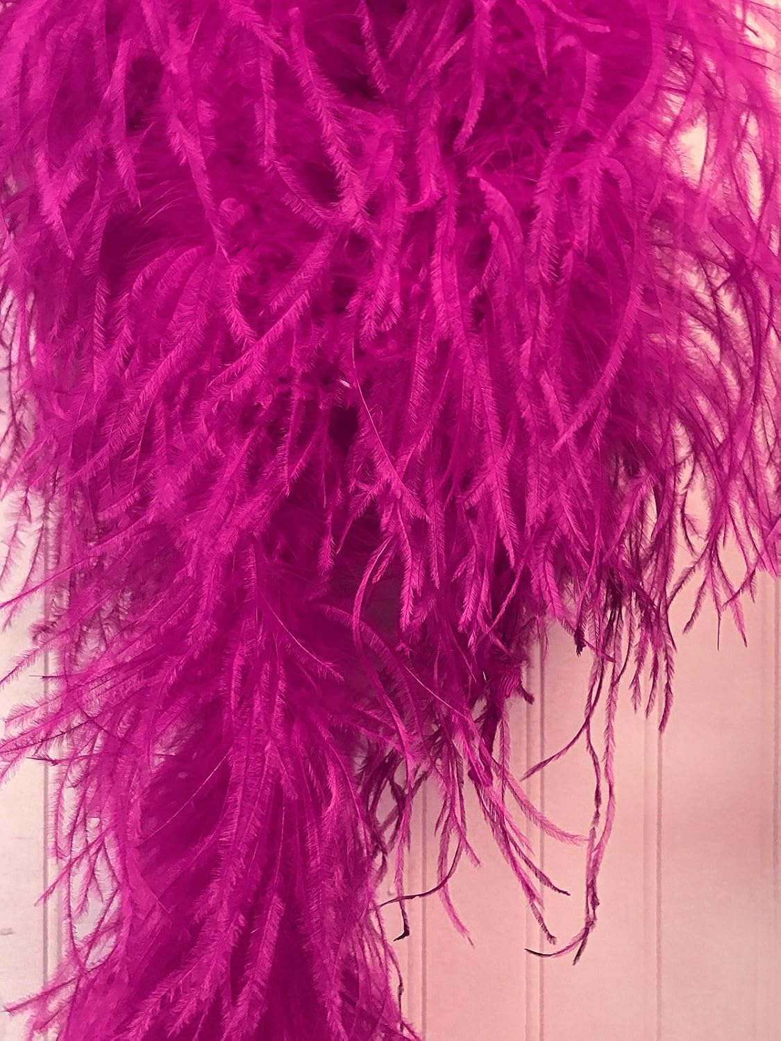 2 Yards - Hot Pink 3 Ply Ostrich Medium Weight Fluffy Feather Boa