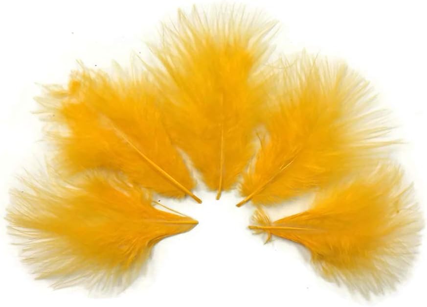 1/4 Lb - Golden Yellow Turkey Marabou Short Down Fluffy Loose Wholesale Feathers (Bulk)