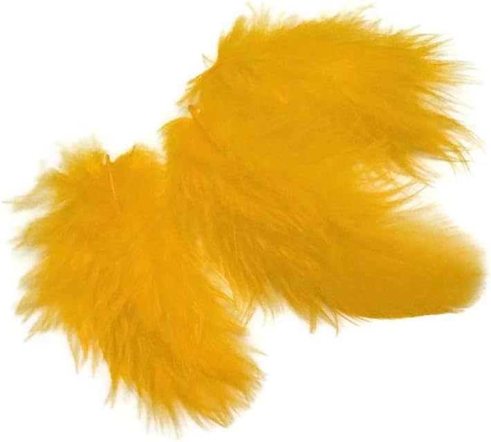 1/4 Lb - Golden Yellow Turkey Marabou Short Down Fluffy Loose Wholesale Feathers (Bulk)