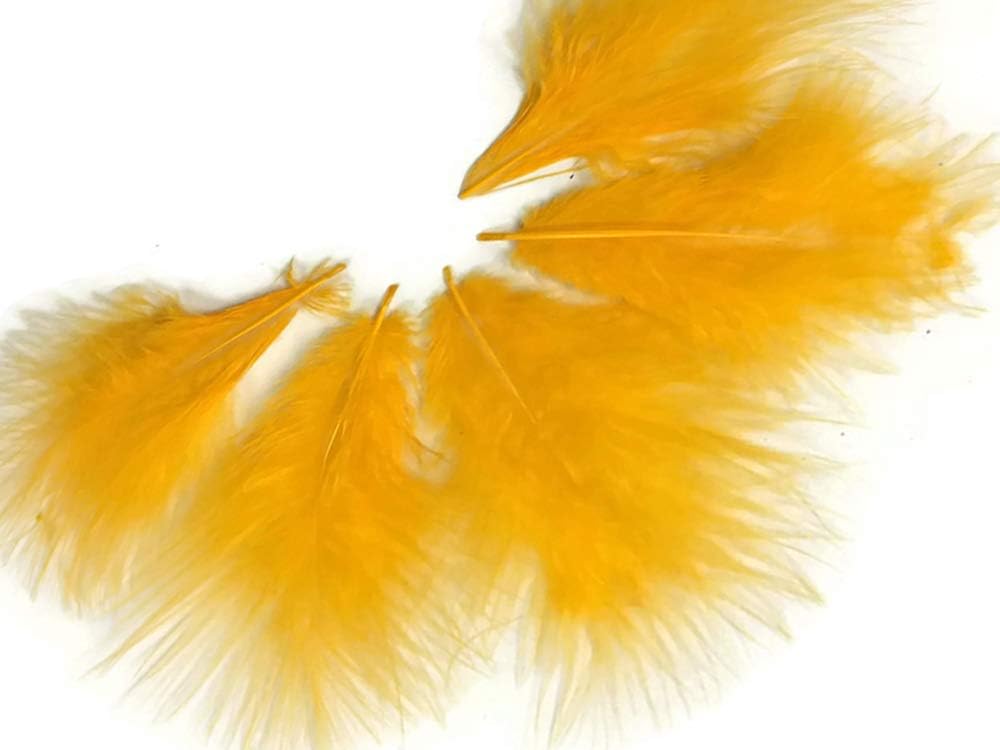 1/4 Lb - Golden Yellow Turkey Marabou Short Down Fluffy Loose Wholesale Feathers (Bulk)