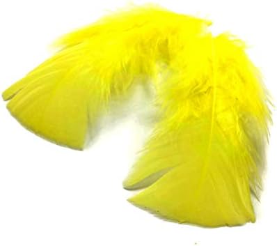 1 Pack - Yellow Dyed Turkey T-Base triangle Body Plumage Feathers 0.50 Oz.