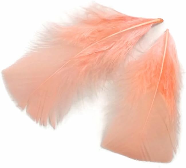 1 Pack - Peach Pink Dyed Turkey T-Base triangle Body Plumage Feathers 0.50 Oz.