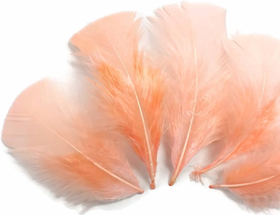 1 Pack - Peach Pink Dyed Turkey T-Base triangle Body Plumage Feathers 0.50 Oz.