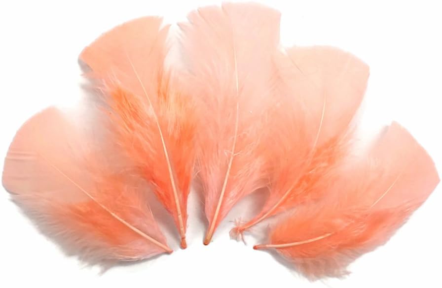 1 Pack - Peach Pink Dyed Turkey T-Base triangle Body Plumage Feathers 0.50 Oz.
