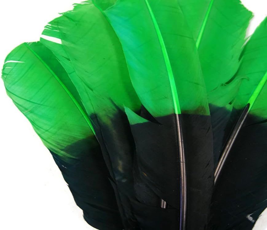 1/4 Lb - Green & Black Two Tone Turkey Rounds Tom Wing Secondary Quill Feathers