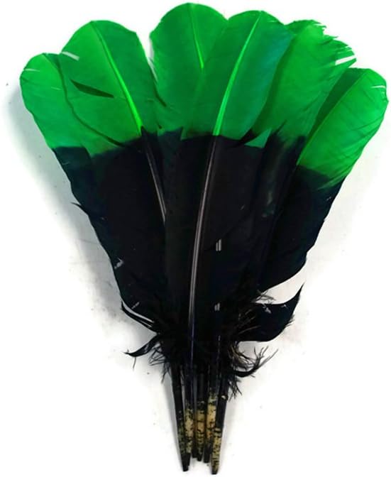1/4 Lb - Green & Black Two Tone Turkey Rounds Tom Wing Secondary Quill Feathers
