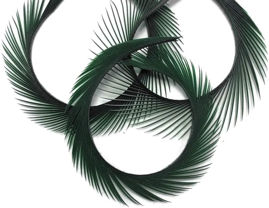 1 Yard - Hunter Green Goose Biots Stripped Wing Wholesale Feather Trim