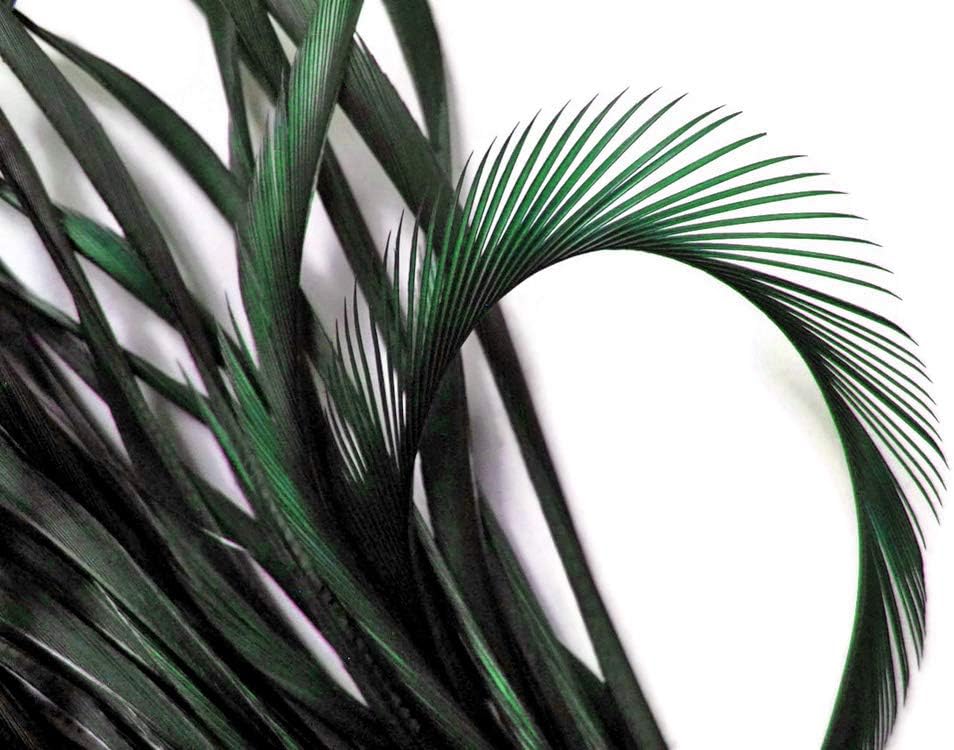 1 Yard - Hunter Green Goose Biots Stripped Wing Wholesale Feather Trim