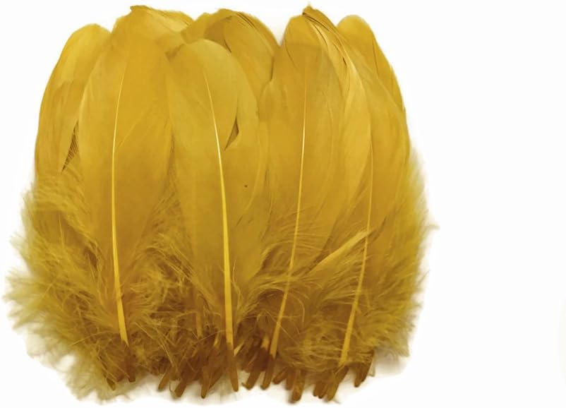 1/4 lbs. - Antique Gold Goose Nagoire Wholesale Feathers (Bulk)