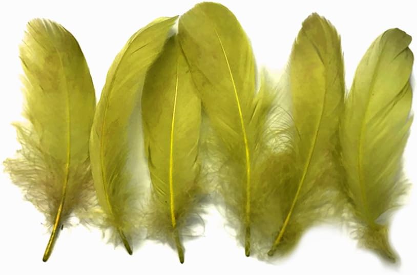 1 Pack - Olive Green  Goose Nagoire Loose Feather - 0.25 Oz