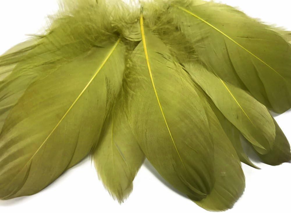 1 Pack - Olive Green  Goose Nagoire Loose Feather - 0.25 Oz